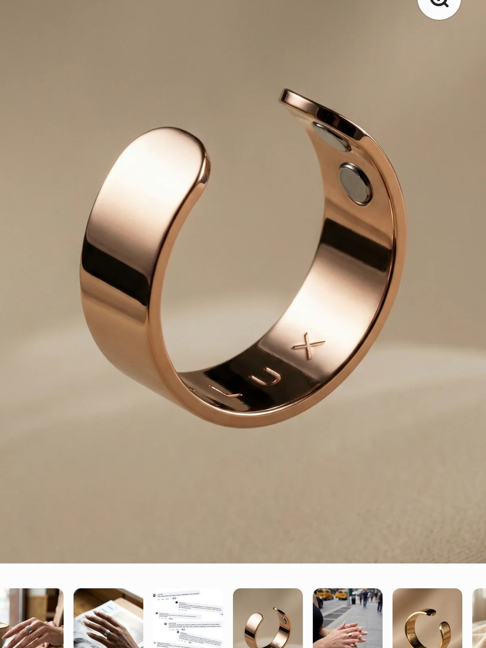 Olux-Rose Gold Magnetic Therapy Ring - Open Cuff. Never used